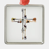 Guitar Lover | Guitar Cross Gift Metalen Ornament (Voorkant)
