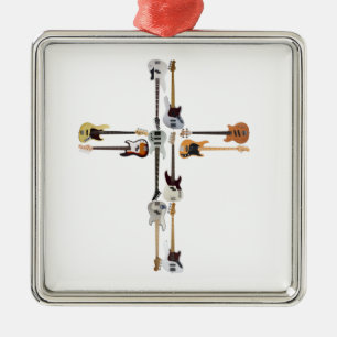 Guitar Lover   Guitar Cross Gift Metalen Ornament