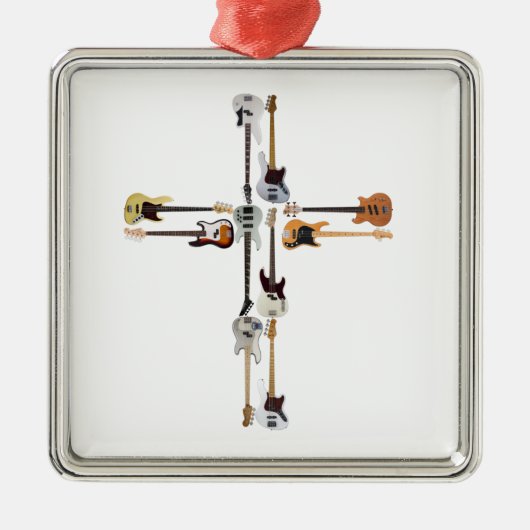 Guitar Lover | Guitar Cross Gift Metalen Ornament (Voorkant)