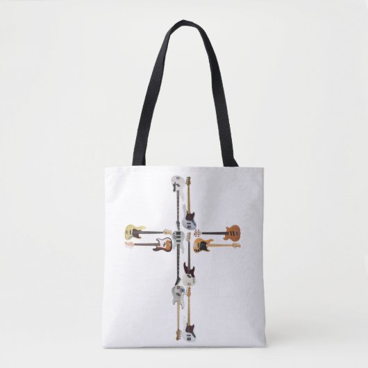 Guitar Lover | Guitar Cross Gift Tote Bag (Voorkant)