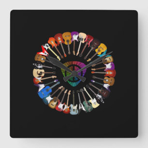 Guitar Lover Guitar-ras Vierkante Klok