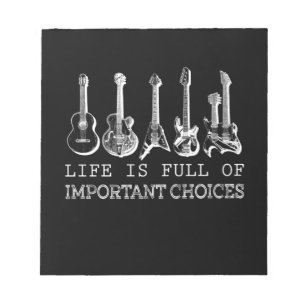 Guitar Lover Het leven is vol belangrijke keuzes Notitieblok