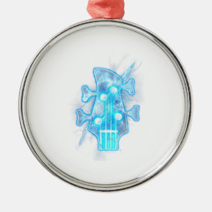 Guitar Lover Hoofd van een gitaarspeler Metalen Ornament