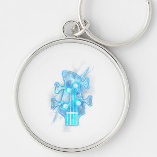 Guitar Lover Hoofd van een gitaarspeler Sleutelhanger