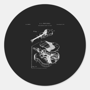 Guitar Lover Martin Guitar Patent Ronde Sticker