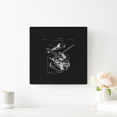 Guitar Lover | Martin Guitar Patent Vierkante Klok (Huis)