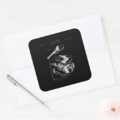 Guitar Lover | Martin Guitar Patent Vierkante Sticker (Envelop)