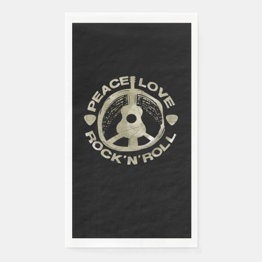 Guitar Lover | Peace Love Rock'N'Roll Servet (Voorkant)