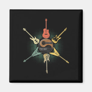Guitar Lover Retrostijl Gift voor gitarist Magneet
