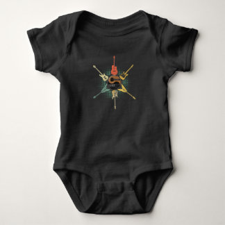 Guitar Lover| Retrostijl | Gift voor gitarist Romper