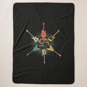 Guitar Lover  Retrostijl   Gift voor gitarist Sherpa Deken