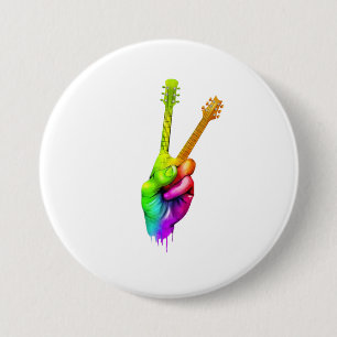 Guitar Lover   Zeg Hi Guitar Hands Gift Ronde Button 7,6 Cm