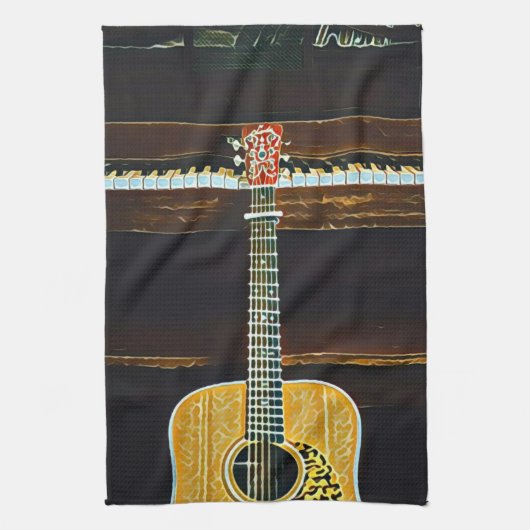 Guitar lovers gifts theedoek (Verticaal)