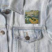 Guitar lovers gifts vierkante button 5,1 cm (In situ)