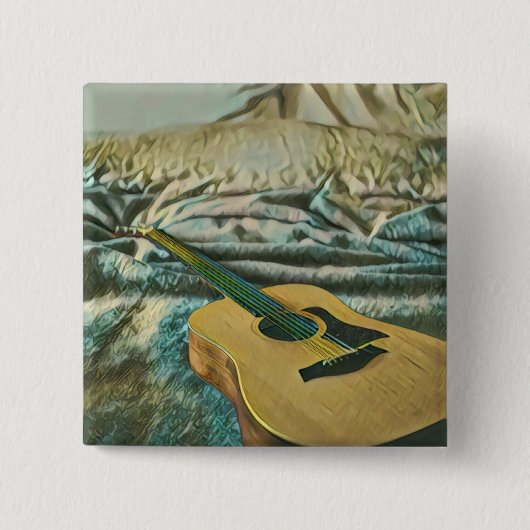 Guitar lovers gifts vierkante button 5,1 cm (Voorkant)