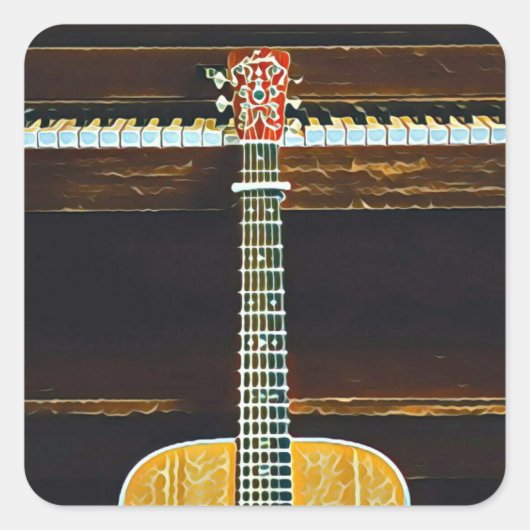 Guitar lovers gifts vierkante sticker (Voorkant)