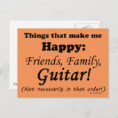Guitar maakt me gelukkig briefkaart (Voorkant / Achterkant)