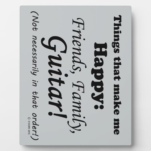 Guitar maakt me gelukkig fotoplaat (Voorkant)