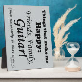 Guitar maakt me gelukkig fotoplaat (Zijkant)