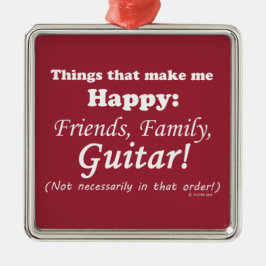 Guitar maakt me gelukkig metalen ornament