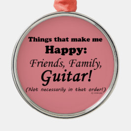 Guitar maakt me gelukkig metalen ornament
