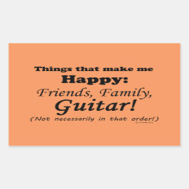 Guitar maakt me gelukkig rechthoekige sticker