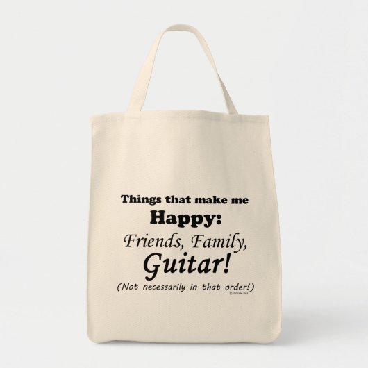 Guitar maakt me gelukkig tote bag (Voorkant)