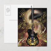 Guitar Magic Flames uit de hel met Heavenly Notes Briefkaart (Voorkant / Achterkant)