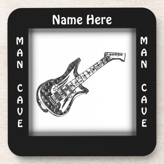 Guitar Man Cave CUSTOMIZE Onderzetter (Voorkant)