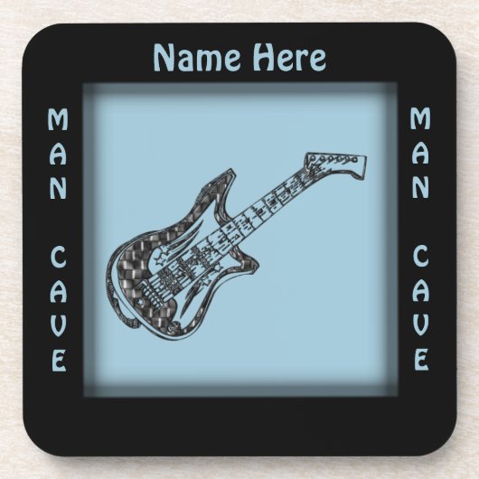 Guitar Man Cave Name Onderzetter (Voorkant)
