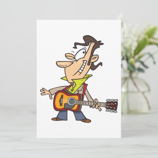 Guitar Man Rockstar Kaart (Staand voorkant)