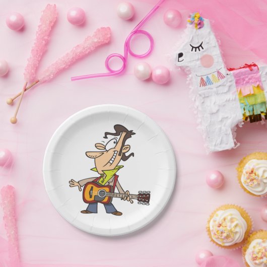 Guitar Man Rockstar Papieren Bordje (Feest)