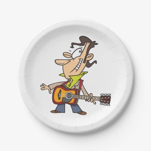 Guitar Man Rockstar Papieren Bordje (Voorkant)