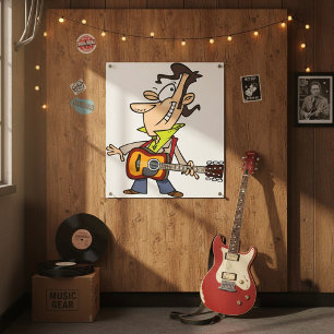 Guitar Man Rockstar Poster