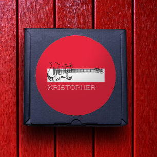 Guitar-minimalistisch zwart-wit ronde sticker