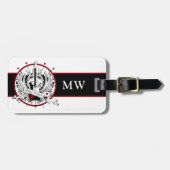 Guitar Monogram Musician Rocker Rock & Roll Music Bagagelabel (Voorkant horizontaal)