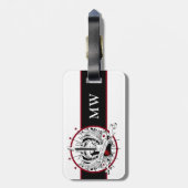 Guitar Monogram Musician Rocker Rock & Roll Music Bagagelabel (Achterkant verticaal)