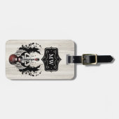 Guitar Monogram Musician Rocker Rock & Roll Music Bagagelabel (Voorkant horizontaal)