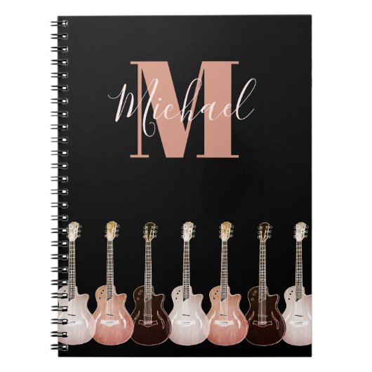 Guitar Monogram voor Musici Notitieboek (Voorkant)
