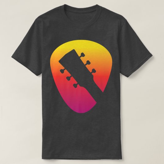 Guitar Moonlight Nature Lake Shadow Loves String M T-shirt (Design voorkant)