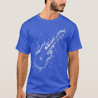 Guitar Motif Men Women Design Notes Electric  T-shirt