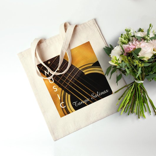 Guitar Music Bag Persoonlijke naam | gitarist Tote Bag