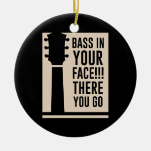 Guitar Music Bass in je gezicht Keramisch Ornament