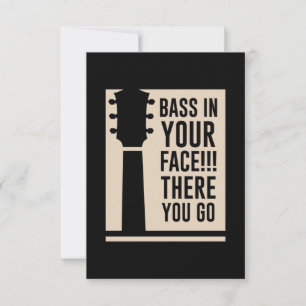 Guitar Music Bass in je gezicht RSVP Kaartje