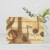 Guitar Music Cream Brown Wedding Kaart (Staand voorkant)