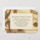 Guitar Music Cream Brown Wedding Kaart (Achterkant)
