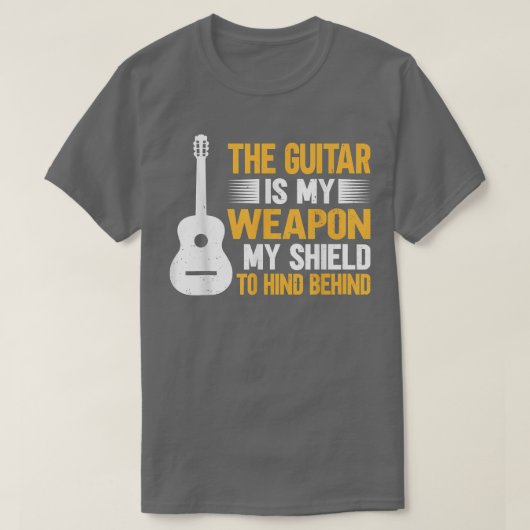 Guitar Music Guitarist My Weapon, My Shield to Hin T-shirt (Design voorkant)