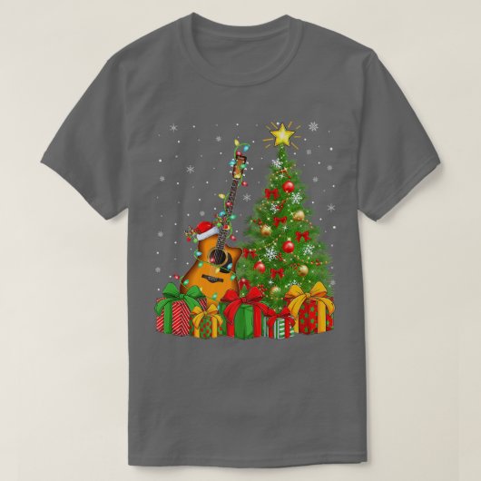 Guitar Music Lighting Xmas - Sinterhat Guitar C T-shirt (Design voorkant)
