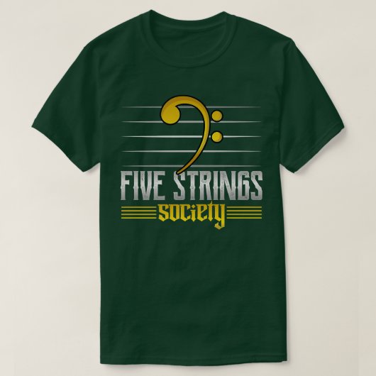 Guitar Music Lover Five Strings Society502 T-shirt (Design voorkant)
