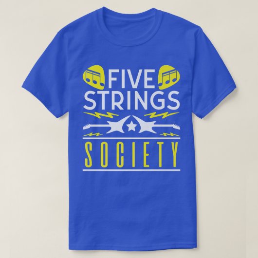Guitar Music Lover Five Strings Society504 T-shirt (Design voorkant)